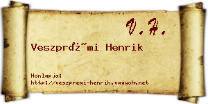 Veszprémi Henrik névjegykártya