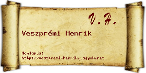 Veszprémi Henrik névjegykártya